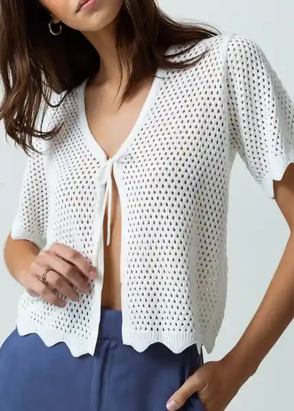 Blusa Tejido Mujer Crudo Marfil Talla S Naf Naf