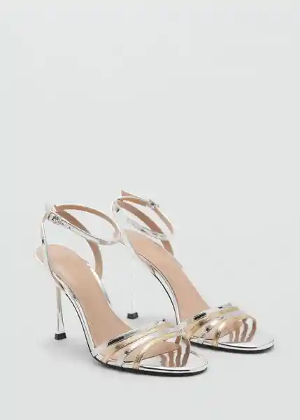 Sandalias Nota Plata Talla 37 Mujer Mango