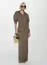 Falda Office-A Taupe Talla M Mujer Mango