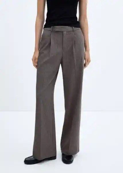 Pantalón Aros Gris Talla 38 Mujer Mango