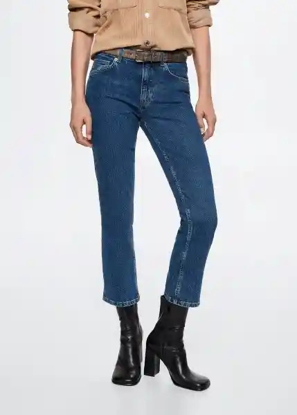 Jeans Kylie Tejano Oscuro Talla 36 Mujer Mango