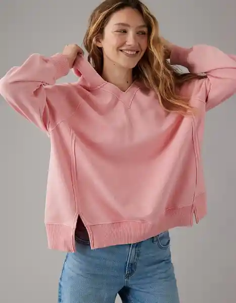 Buzo Mujer Rosado Talla MEDIUM American Eagle