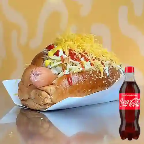 Combo perro caliente + coca-cola 400ml