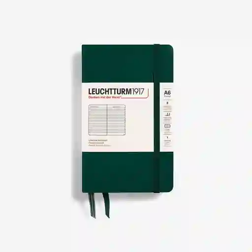 Leuchtturm1917 Cuaderno Pequeño Rayas Verde Hc