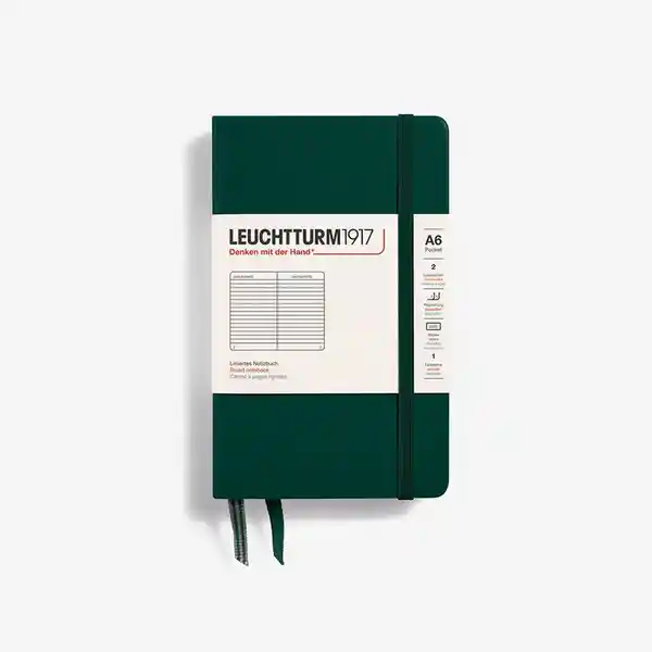Leuchtturm1917 Cuaderno Pequeño Rayas Verde Hc