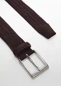 Cinturón Elástico Chocolate Talla 91 Hombre Mango