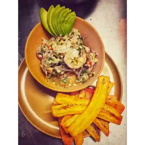 Ceviche Mixto de Camarón y Tilapia.