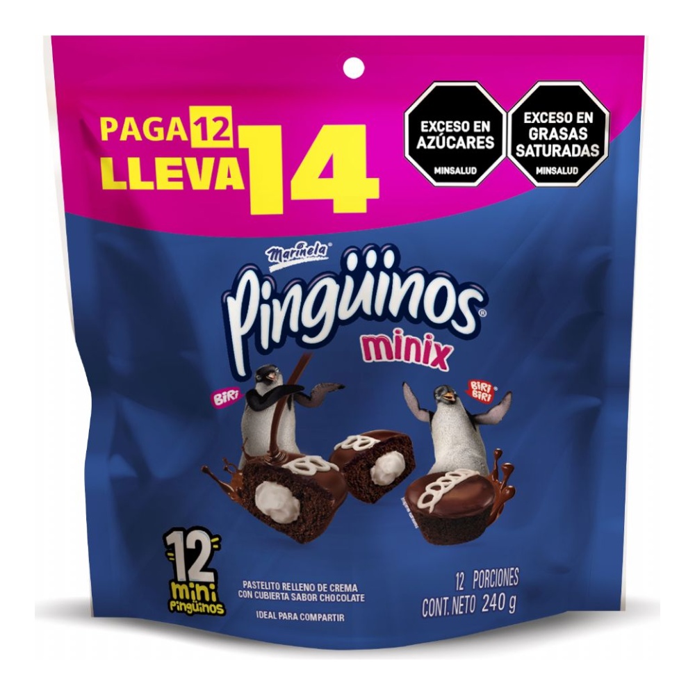 Pinguino Pastel Minix Extracontenido 240 g