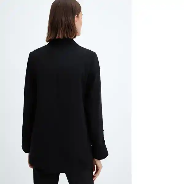 Blazer Americana Eleonor Negro Talla XS Mujer Mango