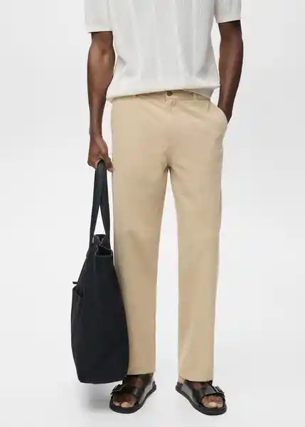 Jean Albe Beige Talla 40 Hombre Mango