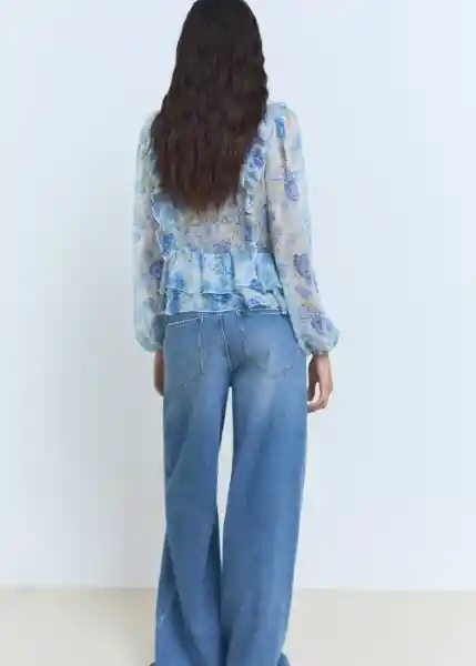Blusa Ronaldi Celeste Talla M Mujer Mango