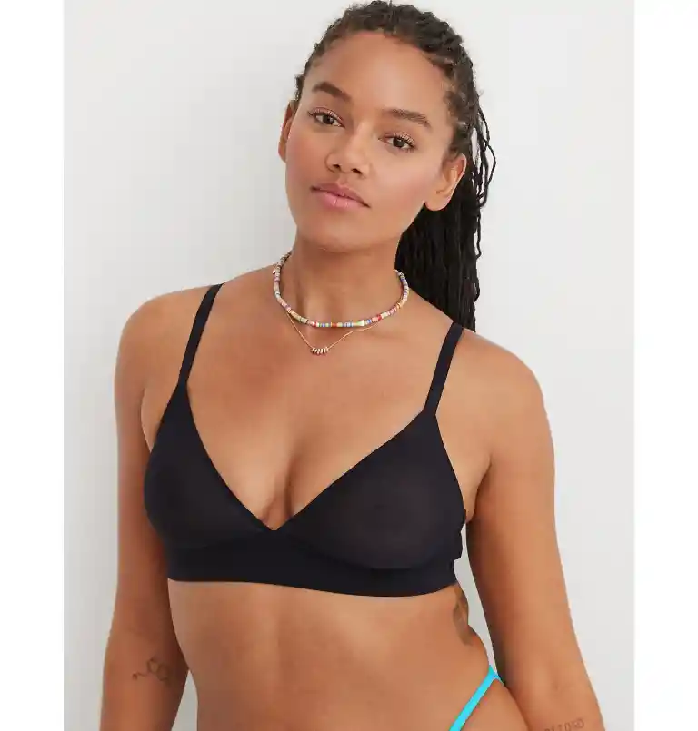 Bralette Negro Talla Large Aerie American Eagle