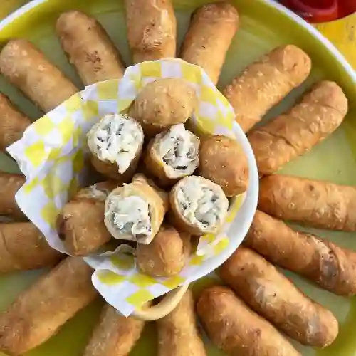 Deditos Fritos de Pollo con Champigñones
