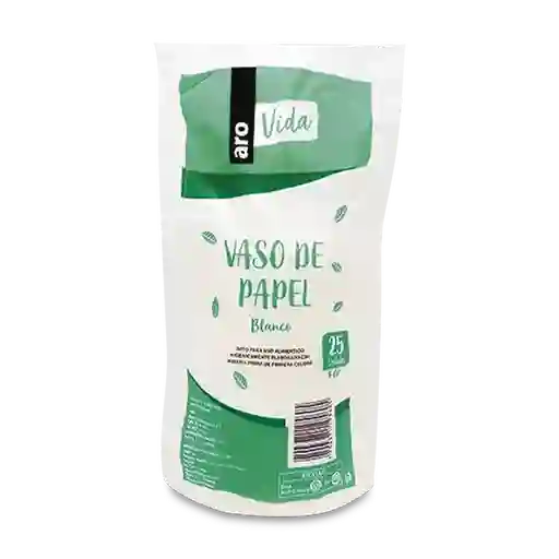 Aro Vaso de Papel Vida Blanco 6 oz