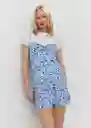 Vestido Sea Azul Talla M Mujer Mango