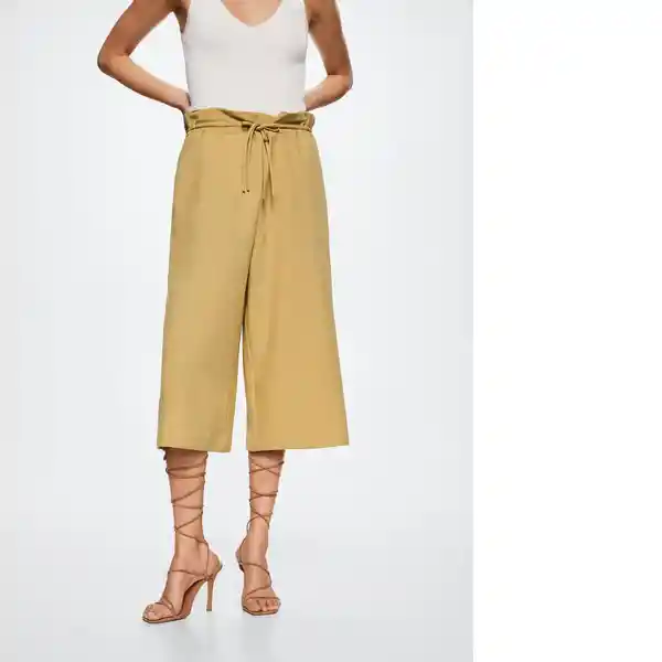 Pantalón Graciela-W Mostaza Talla L Mujer Mango