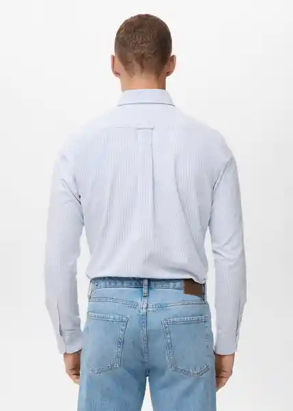 Camisa Kodak Celeste Talla M Hombre Mango