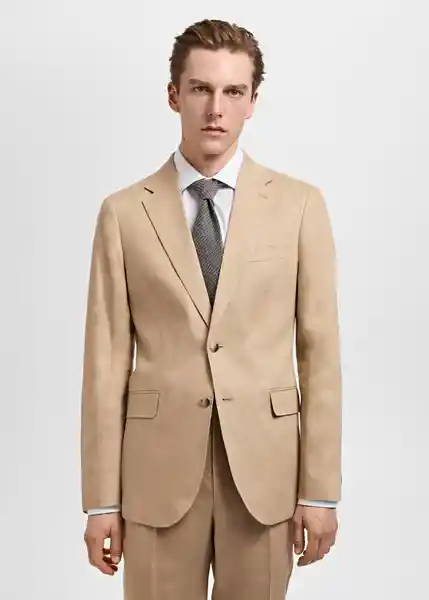 Blazer Americana Amalfi Beige Talla 56 Hombre Mango