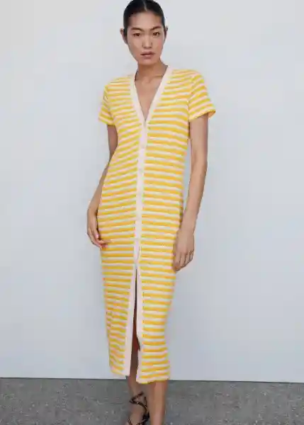 Vestido Tuni2 Amarillo Talla 24 Mujer Mango