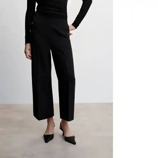 Pantalón Dorado2 Negro Talla L Mujer Mango