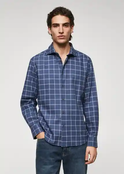 Camisa Grignon Celeste Talla XL Hombre Mango