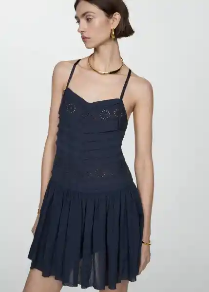 Vestido Soni Navy Talla M Mujer Mango