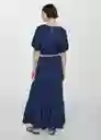 Falda Indie Azul Noche Talla L Mujer Mango