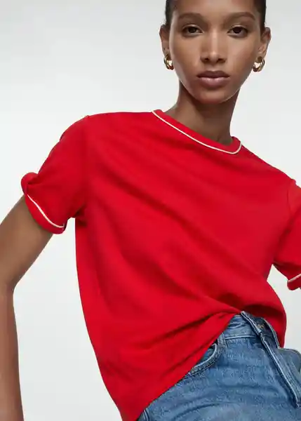 Camiseta Ritac Rojo Talla M Mujer Mango