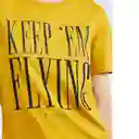 Camiseta Graphic Keep Mujer em Amarillo Talla S Chevignon