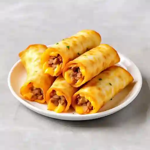 Flautas Rellenas (queso y Pulled Pork)
