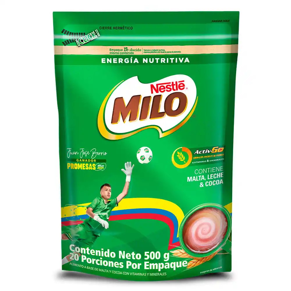 Modificador de leche MILO a base de malta y cocoa x 500g