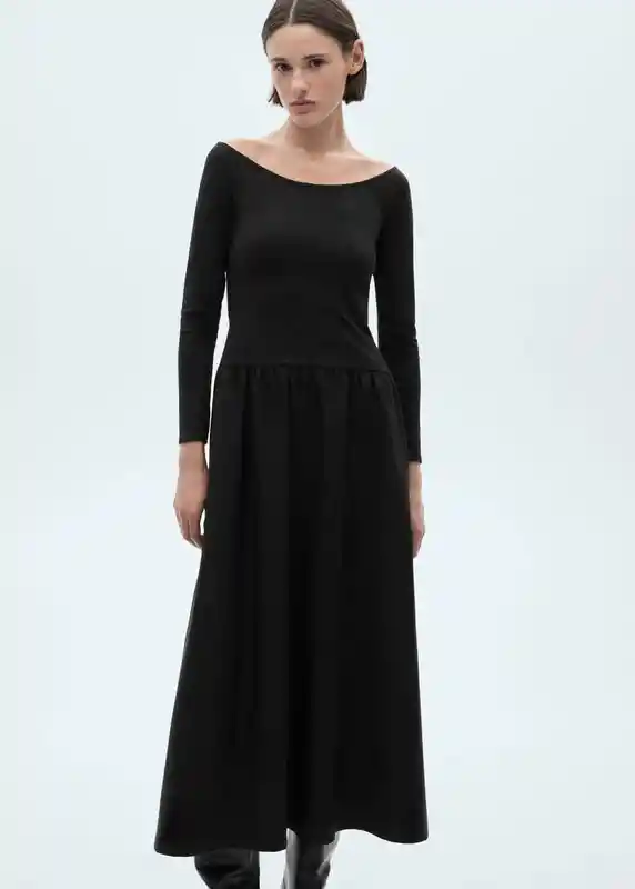 Vestido Valvina Negro Talla S Mujer Mango