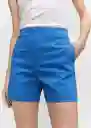 Short Malu5-h Azul Talla 38 Mujer Mango