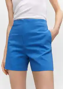 Short Malu5-h Azul Talla 38 Mujer Mango