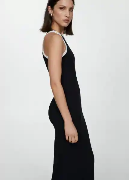 Vestido Tini Negro Talla 27 Mujer Mango