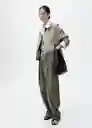 Pantalón Cubi Khaki Talla 38 Mujer Mango