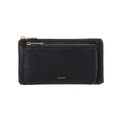 Bolso Cartera Multiuso Con Asa de Mano Negro Serie Miniso