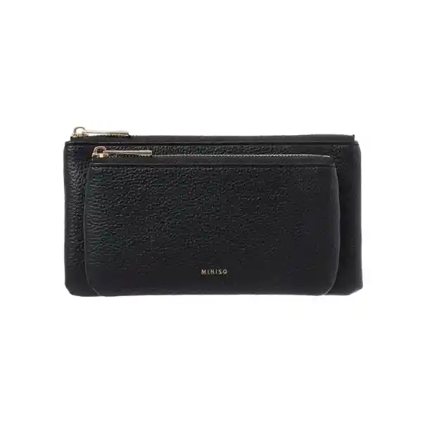 Bolso Cartera Multiuso Con Asa de Mano Negro Serie Miniso