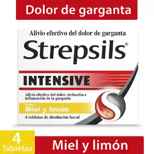Strepsils Intensive Tabletas Sabor a Miel y Limón 