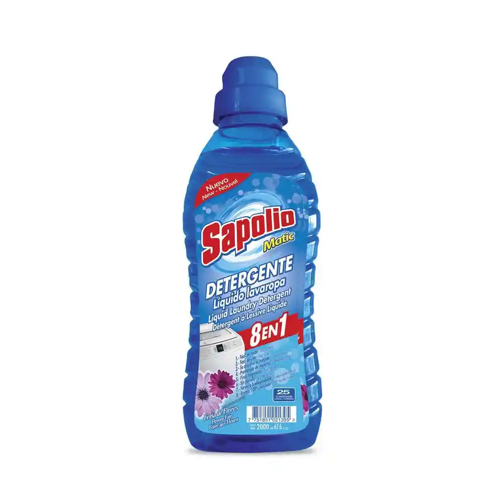 Sapolio Detergente Matic Líquido para Ropa 8 en 1 Floral