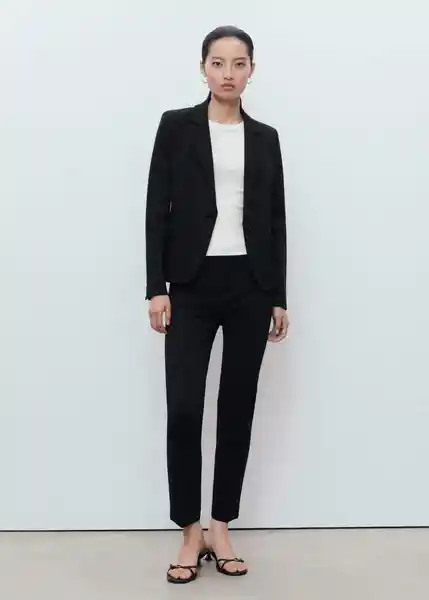 Blazer Americana Paloma Negro Talla 40 Mujer Mango