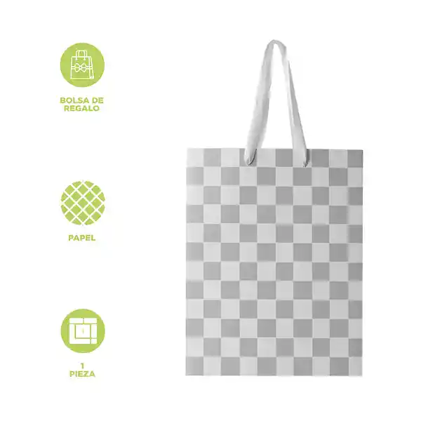 Bolsa de Regalo Mediana Serie Silver Gray Miniso