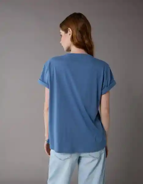 Camiseta Mujer Azul Talla Medium 1151421 American Eagle