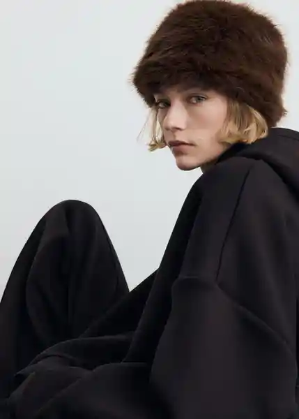 Sombrero Lyona Chocolate Talla 99 Mujer Mango