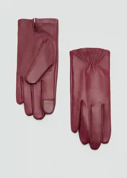 Guantes Helena Burdeos Talla S Mujer Mango