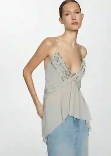 Top Sahun Gris Talla M Mujer Mango