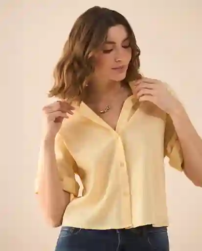 Camisa Amarillo Venecia Claro Talla XS 611G031 Esprit