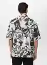 Camisa Pavone Negro Talla M Hombre Mango