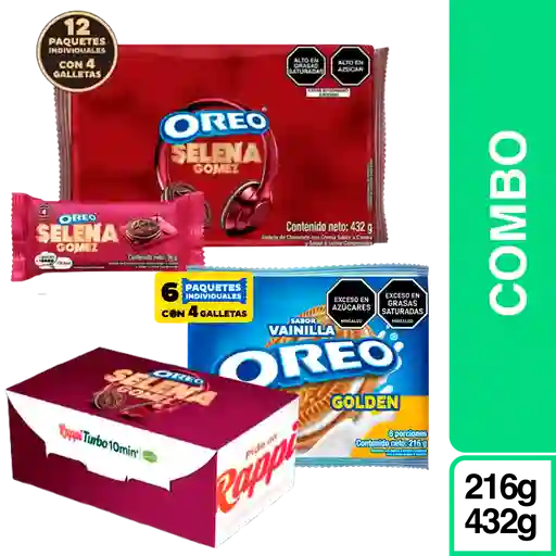Combo Oreo Galleta Selena Gomez 12 Und + Crema Vainilla 6 Und