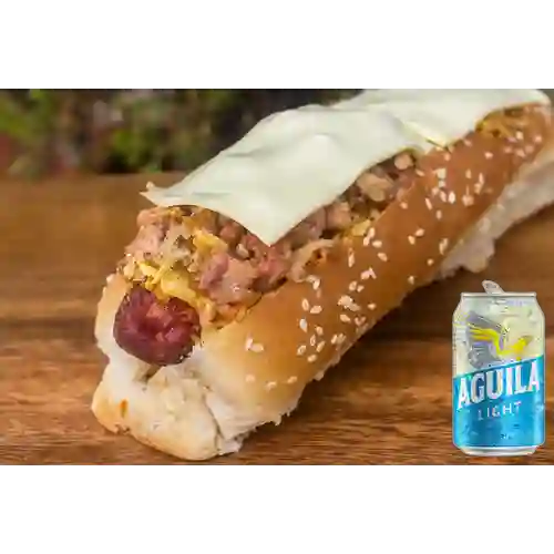Combo Perro Especial + Cerveza Aguila Light Lta 330ml
